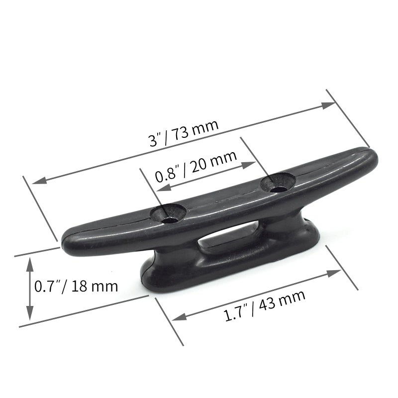 PHITUODA 3 Inch Nylon Boat Cleats Black Dock Cleats Boat Rope Tie Cleats for Kayak  Marine  Nautical Decor  Pack of 2 - Image 2